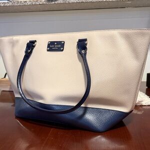 Kate Spade Two-Tone Cream and Tote Saffiano Leather Tote